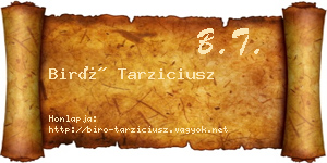 Biró Tarziciusz névjegykártya